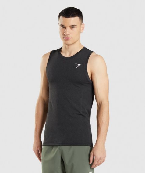 Men's Gymshark Vital Seamless Light Tanks Black | NZ 7YBQHE